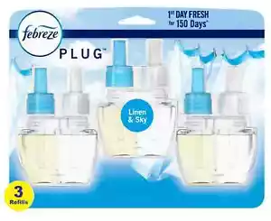 Febreze Plug in Lufterfrischer und Geruchsbeseitiger Duftöl Nachfüller Leinen & Himmel - Bild 1 von 3