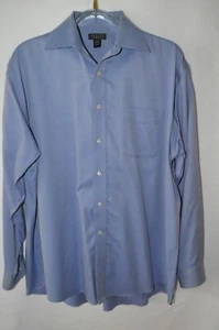 Harold Powell 15 1/2 32/33 Man's Dress Shirt Blue Check Cotton - Picture 1 of 4