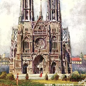 C.1910 Votivkirche iglesia neogótica Viena Austria Tuck's Oilette postal - Imagen 1 de 3