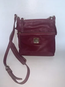Dooney & Bourke Letter Carrier Crossbody Bag Dark Burgundy Red Pebble NWOT - Picture 1 of 22