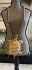Vintage RAZZA Huge Turtle 3D Pendant with Thick Chain Necklace