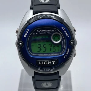 Armitron Digital Watch Vintage Unisex 34mm Case Black Resin Alarm Chronograph - Picture 1 of 13