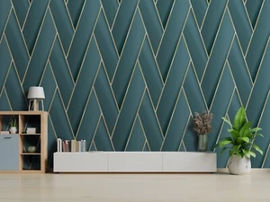 Papel Pintado Metálico Geométrico Verde Debona 2122 Armando Vinilo Moderno - Imagen 1 de 2