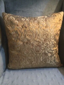 Stunning Anke Drechsel embroidered silk cushion in bronze / brown 16” + - Picture 1 of 23