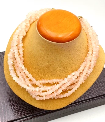 QUARZO ROSA GIROCOLLO MULTIFILO , ANNI 70/80' - Immagine 1 di 4