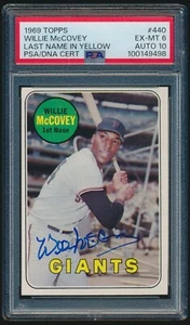 WILLIE McCOVEY #440 1969 Topps Baseball PSA/DNA AUTO 10 PSA 6 GIANTS - Picture 1 of 2