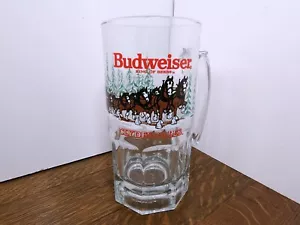 Vintage Budweiser Clydesdale Pferde Urlaub Bierbecher Stein Glas 1989 - Bild 1 von 8