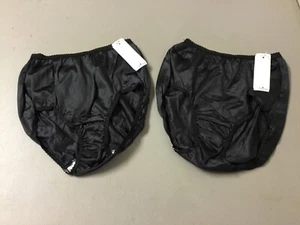 NWT 2 USA Made Nancy King Old Stock Hi-Cut Brief Panty Size 4 Black #220W - Picture 1 of 2