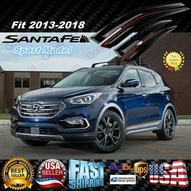 Se adapta a Hyundai Santa Fe modelo deportivo 2013-2018 visera de ventana protectores de lluvia deflectores Foto 1 de 4