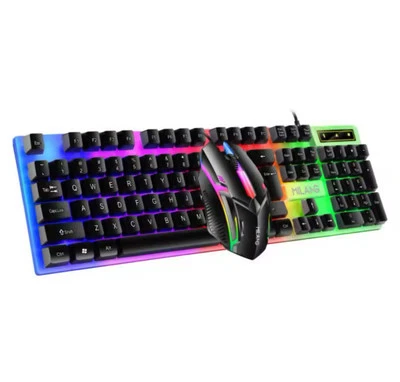 Wired Keyboard And Mouse Set Usb Luminous Mechanical Keyboard And Mouse Set - Image 1 of 4