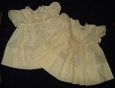 Nice! 2 Vintage Yellow FELTMAN DRESSES with Pockets - Image 1 of 4