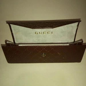 Gucci Brown GG Logo Triangular Sunglasses Glasses Case - Picture 1 of 5