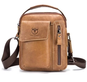 Herren Sling Bags Echtleder Handtasche für kleine Schultertasche Umhängetasche Reise - Bild 1 von 9