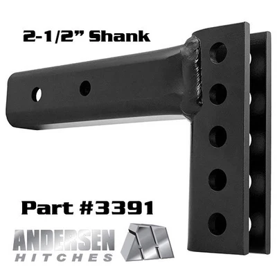 Andersen 4" Drop/Rise Steel Adjustable Rack w/ 2.5" Shank for WD / EZ HD Hitch Foto 1 de 4