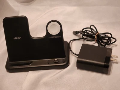 Anker Powerwave 4-in-1 Wireless Charging Station Apple Watch iPhone Blk A2575 - Image 1 of 4