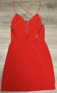 Vintage Y2K Niteline by Della Roufogali Cocktailkleid Schnürung Cutout Rot 4 - Bild 1 von 4