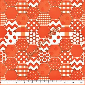 RILEY BLAKE "HEXI" #C770-60 ORANGE COTTON FABRIC PRICED @ 1/2 YD - Picture 1 of 1