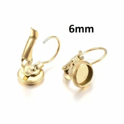 10 件 304 不锈钢 18k 金色耳环夹设置杠杆后挡板 — 第 1/2 张图片