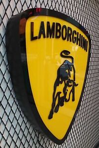 Lamborghini Logo Leuchtreklame | Leuchtschild für deine Garage oder Hobbyraum