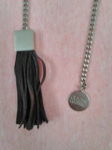 Pre-owned Leather Tassel And silver Tone Metal Necklace/Belt by Olivine Gabbro - Picture 1 of 4