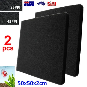 2PCS Black Filter Foam Sponge Aquarium Bio Sponges Sheet Fish Pond Media Mat Pad - Picture 1 of 9