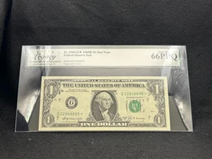 United States of America, $1, 1969, Federal Reserve Note, Star Note, LCG 66PPQ - Picture 1 of 3