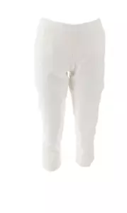 Isaac Mizrahi Petite 24/7 Stretch Crop Pants Slit, Bright White , Size 4P - Picture 1 of 5