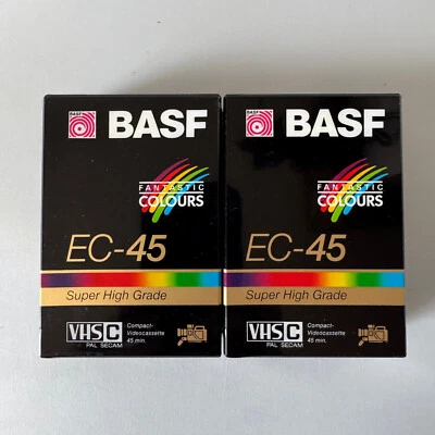 2x BASF Super High Grade EC-45 VHS-C Cassette Tapes for VHSC Video Camcorder NEW - Image 1 of 2