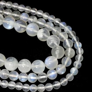 Gray Moonstone Beads Grade AAA Polished Round Natural Gemstone Beads RN126 - Picture 1 of 7
