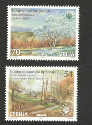SERBIA - JUEGO MNH - PROTECCIÓN EUROPEA DE LA NATURALEZA - 2020. Foto 1 de 2