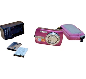 Olympus Stylus 840 8.0MP Digital Pink Camera 2 Batteries Case - PARTS AS IS - Picture 1 of 7