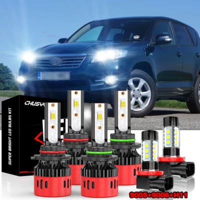 Kit combo de faróis de LED para Toyota RAV4 2006 - 2012 lâmpada farol de neblina feixe alto baixo - Imagem 1 de 4