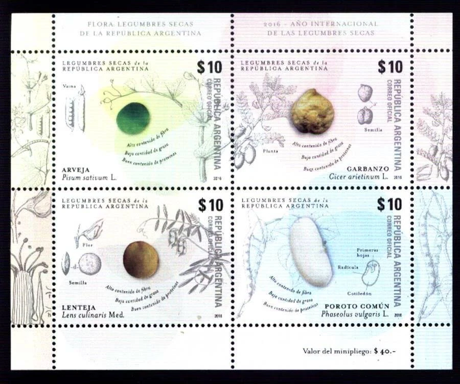 ARGENTINA 2016 FLORA LEGUMBRES BEANS S/SHEET YV NR BL149 MNH - Image 1 of 1