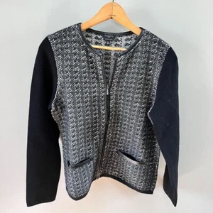 Talbots 100% Fine Italian Merino Wool Full Zip Cardigan Sweater- Size MP - Picture 1 of 6