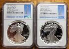 Set 2021 W $1 T-2 & S T-2 Type 2 Ngc Pf70  Silver Eagle First Day Of Issue'  2
