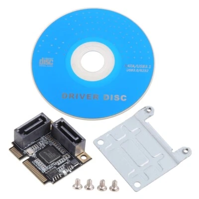 2 Port Mini Pci-e Pci Express to Sata 3.0, Sata Cable,Sata Multiplier Controller - Image 1 of 4