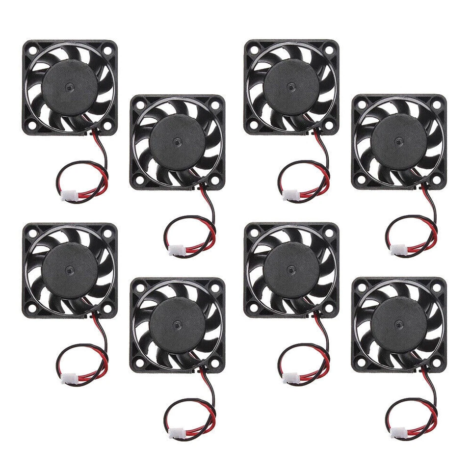 8PCS 12V Mini Silent Cooling Computer Fan - Small 40mm x 10mm DC Brushless 2-pin - Image 1 of 4