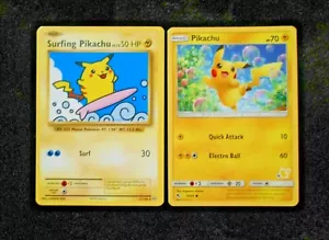 Surfing Pikachu Secret Rare & "Bubbles" Battle Academy Stamped Pokemon Card NM - Picture 1 of 2