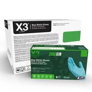 X3 blaue Nitril Einweg Industrie Handschuhe 3 Mil latexfrei lebensmittelecht 1000/Koffer - Bild 1 von 14
