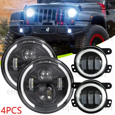 Juego de faros LED de 7" haz alto/bajo DRL + lámpara antiniebla para Jeep Wrangler JK TJ LJ 1997-18 Foto 1 de 4