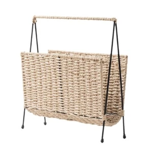 Hand Woven Magazine Holder for Home Decorations, Space Saving Standing Basket - Picture 1 of 8