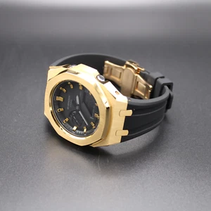 CasiOak "BLACK & GOLD" - Casio G-SHOCK GA2100 Mod - Herrenuhr 44mm Edelstahl - Bild 1 von 4