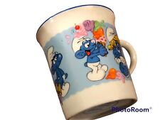 Vintage 1982 Smurf Mug Smurfette Ceramic Wallace Berrie Coffee Cup Japan