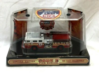 1999 Code 3 Fire Truck #75 NY New York Fire Dept & Patch NEW Boxed Diecast 1:64 - Image 1 of 3