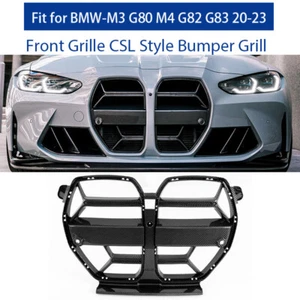 FOR BMW M3 G80 M4 G82 G83 2020- CSL STYLE FRONT BUMPER GRILL GRILLE CARBON LOOK - Picture 1 of 16