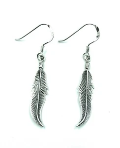925 Sterlingsilber Engel Feder Tropfen Hängel Ohrringe - Bild 1 von 2