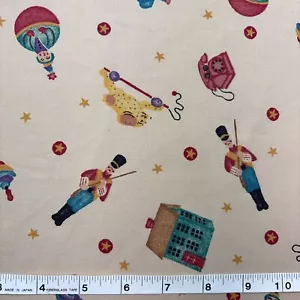 Vtg 1996 Daisy Kingdom Fabric 44" W x 28" L Toy Clown Circus Star Ball USA Made - Picture 1 of 7