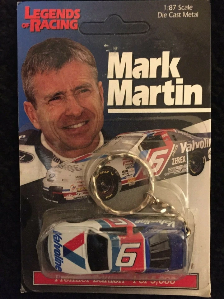 2 Mark Martin Key chain  NASCAR Key Chains 1:87 Die Cast Car Legends Of Racing - Image 1 of 2