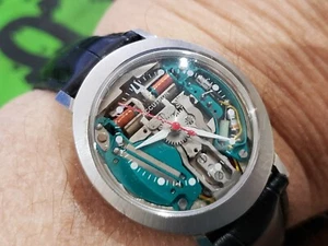 1970 Bulova Accutron Spaceview Watch 214 Flying Saucer Stainless steel Runs Gr8 - Picture 1 of 12