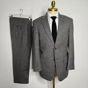 Southwick Custom Tailor Mens Suit - Brown Nailhead Jacket 40R & 30W Pants Wool - Picture 1 of 15